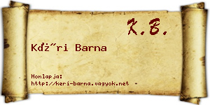 Kéri Barna névjegykártya