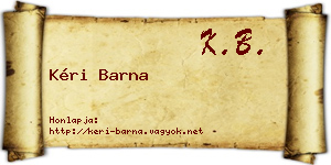 Kéri Barna névjegykártya