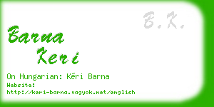 barna keri business card